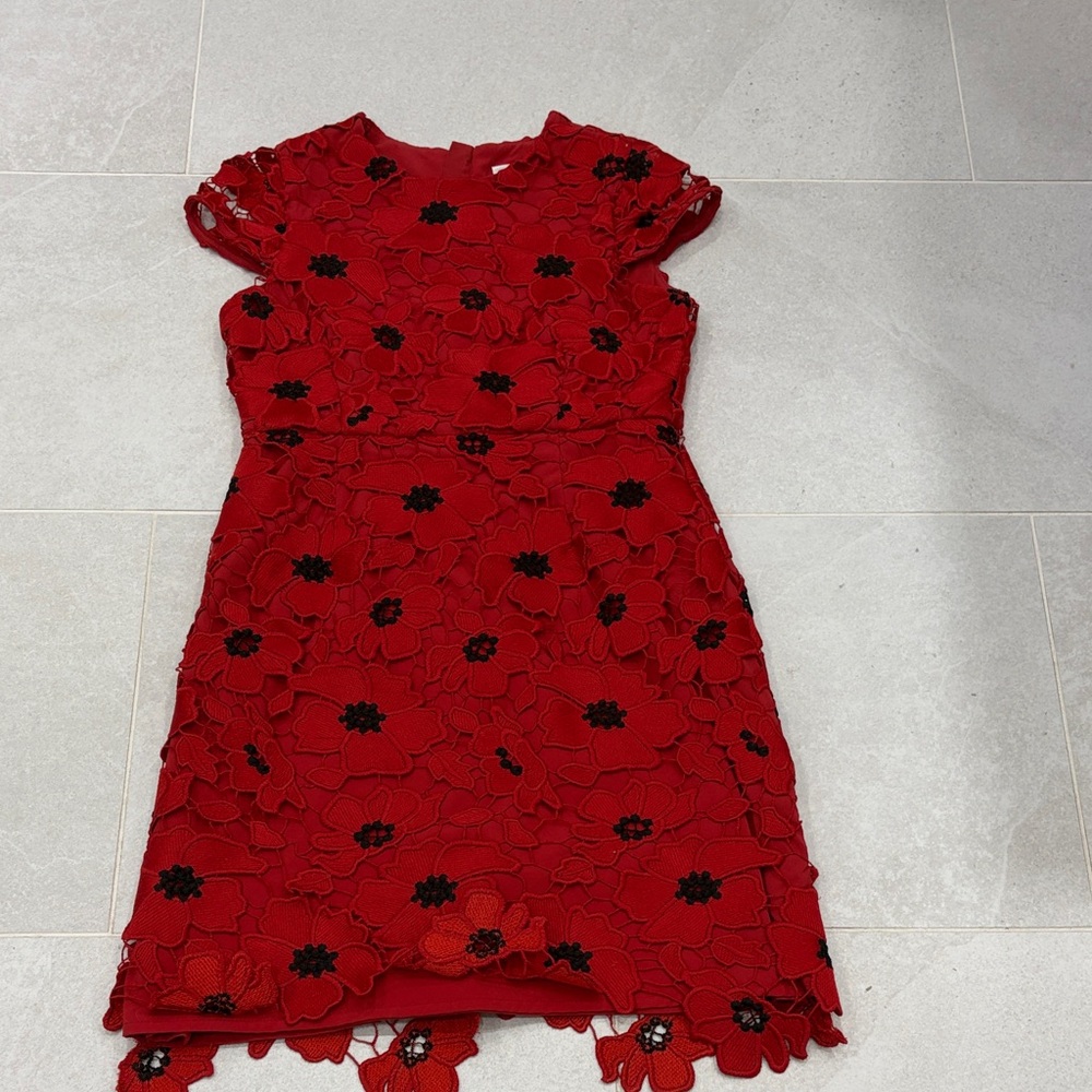 Milly Red and Black Floral Kids Dress